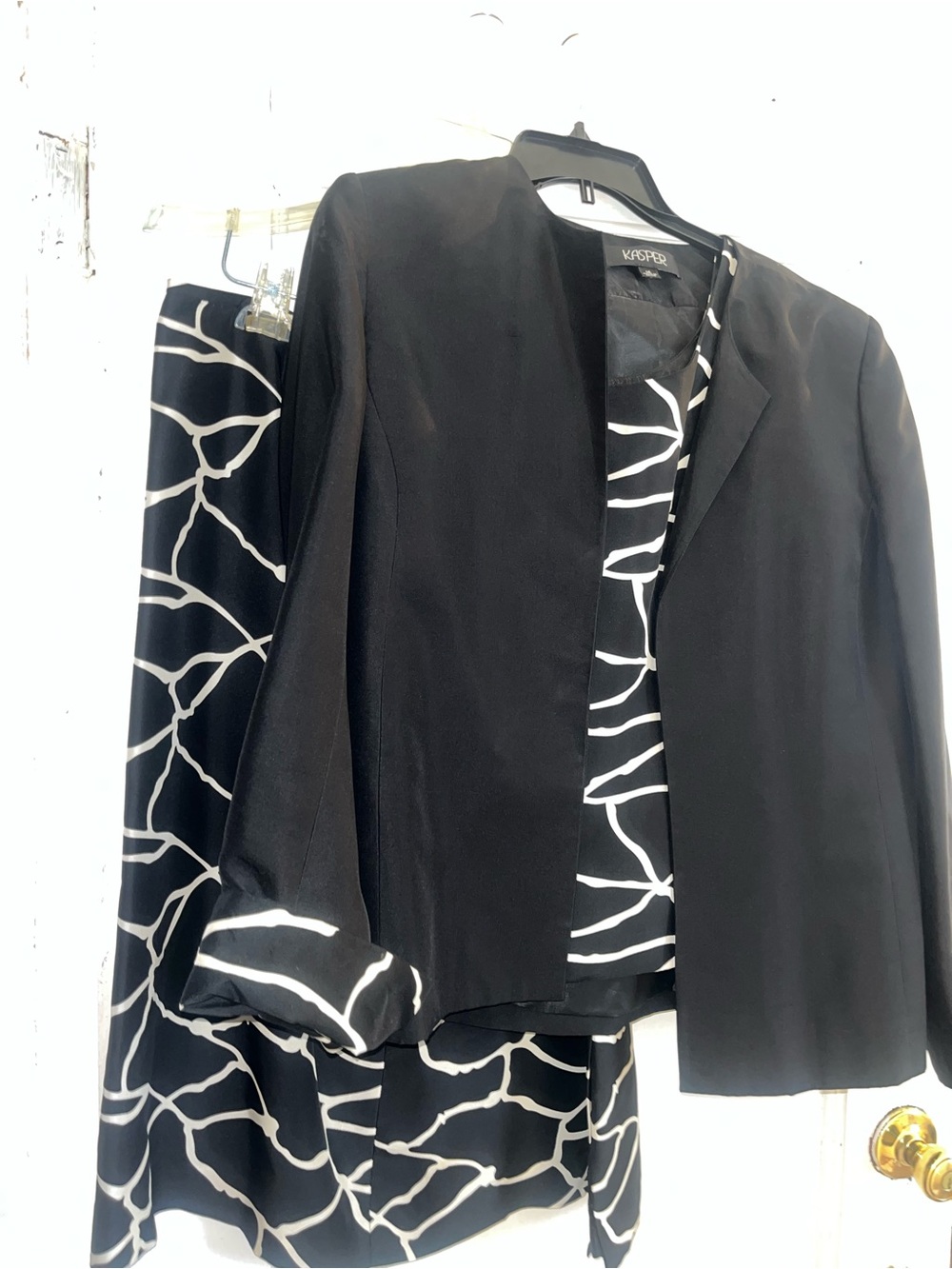 This beautiful Black Women's Kasper suit with Contrast Cuff